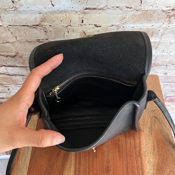 Vintage Coach Style 9892 Chrystie Black Leather Crossbody Bag Made in USA Purse - Picture 6 of 9